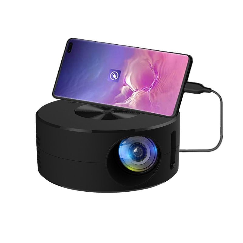 eprolo YT200 mini portable home projector projecting onto a wall, compact design suitable for children's mobile phone use