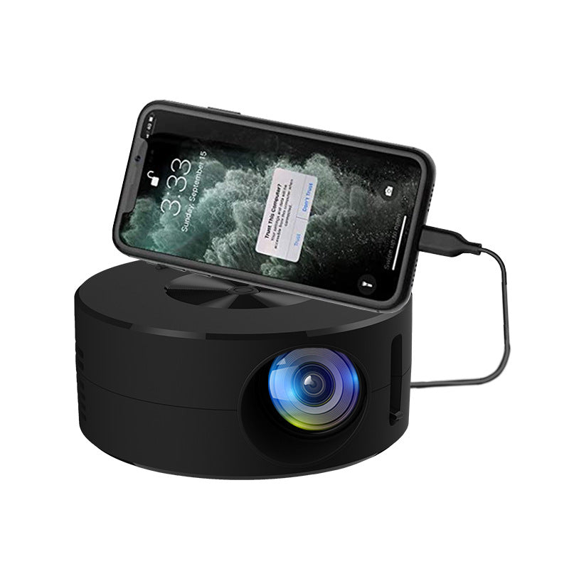 eprolo YT200 mini portable home projector projecting images onto a wall, compact design ideal for children's mobile phone use