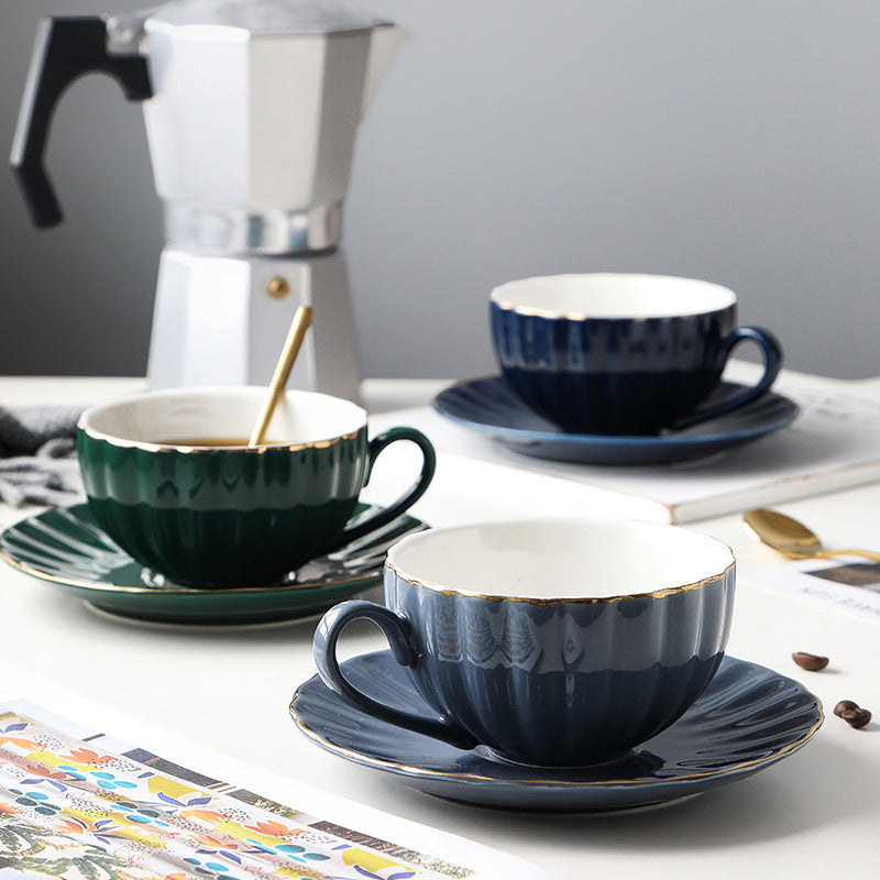 Eprolo Nordic style ceramic coffee cup set with heart design, perfect for British afternoon tea, black tea cups, and creative tableware.