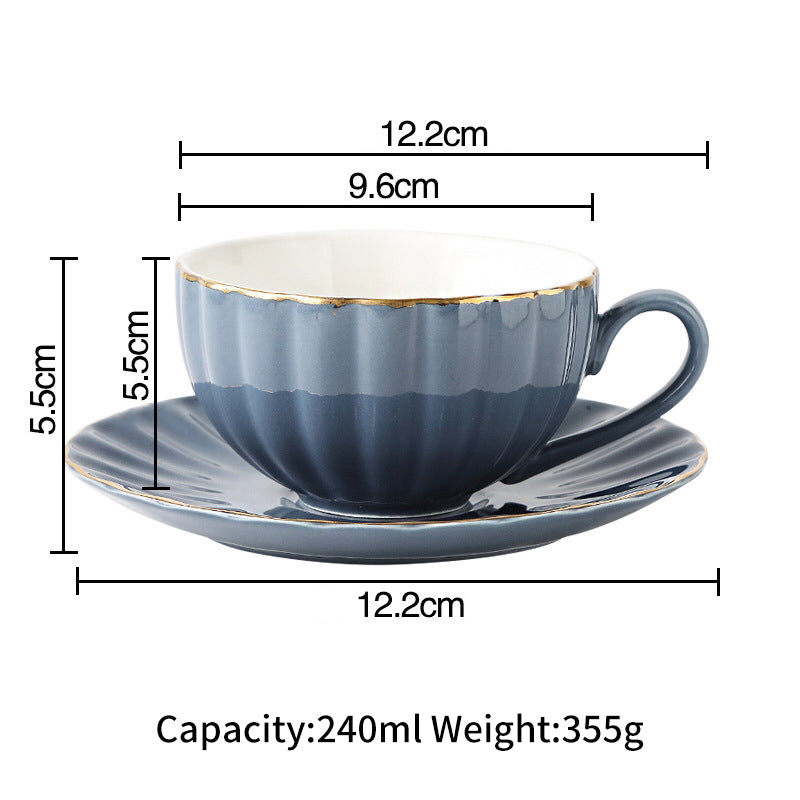 Eprolo Nordic style ceramic coffee cup set with heart design, ideal for British afternoon tea and black coffee presentation.