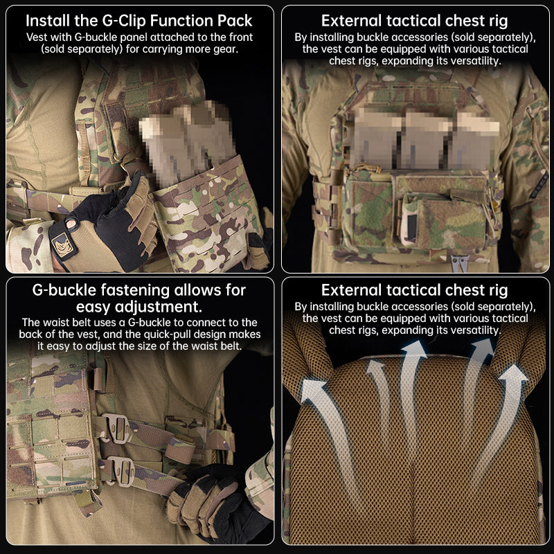 Dual-Mode Tactical Vest: Agilite G-Hook & Quick-Release Cummerbund Conversion Kit for KZ - American Smart