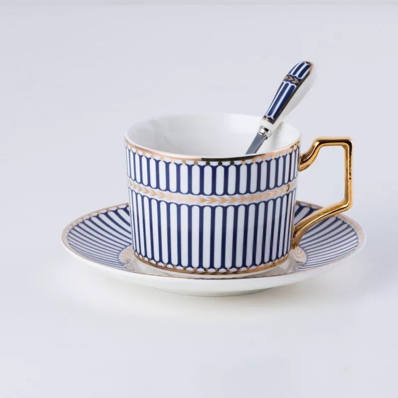 Eprolo Nordic minimalist ceramic coffee cups and plates set, black tea cups and water utensils for household or office use