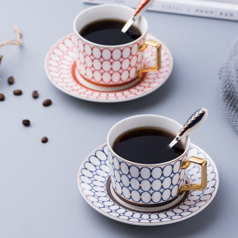 Nordic minimalist ceramic coffee cups and plates set by eprolo, black tea cups with water utensils, ideal for household and office use