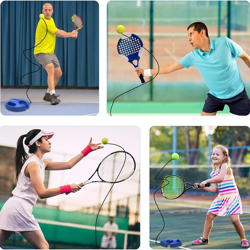 Single Tennis Training Base with Rope Tennis Trainer Stand with Rebound String - American Smart