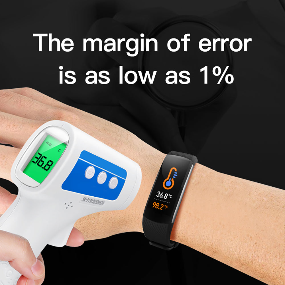 C6T Temperature Measurement Smart Bracelet Blood Pressure Heart Rate Meter Pedometer Watch Sports Bracelet - American Smart