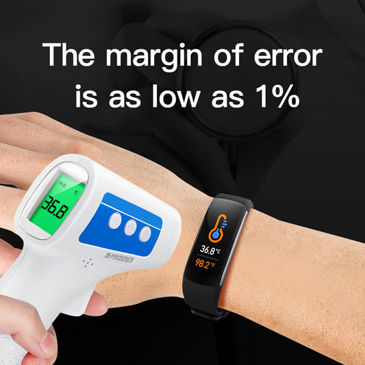 C6T Temperature Measurement Smart Bracelet Blood Pressure Heart Rate Meter Pedometer Watch Sports Bracelet - American Smart