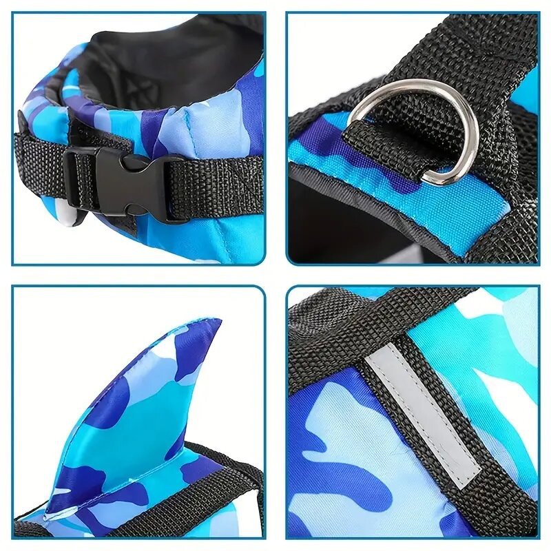 Dog Life Jacket Lightweight Adjustable Velcro Medium to Large Dog Swimwear - American Smart