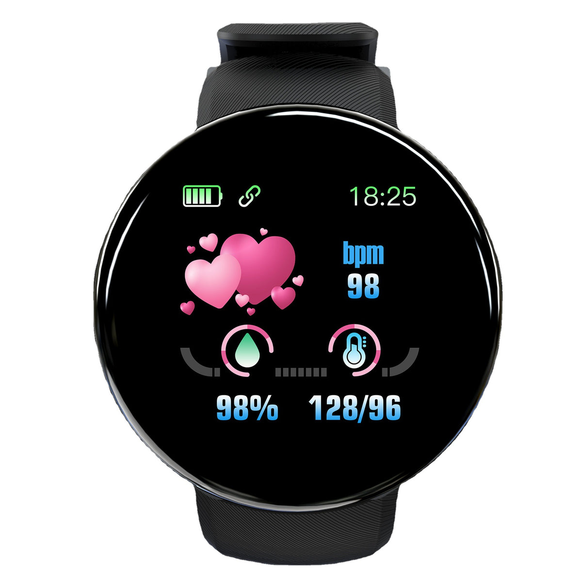 D18 Smart Bracelet Color Round Screen Heart Rate Blood Pressure Sleep Monitoring Pedometer Sports Encyclopedia Star Smart Watch - American Smart