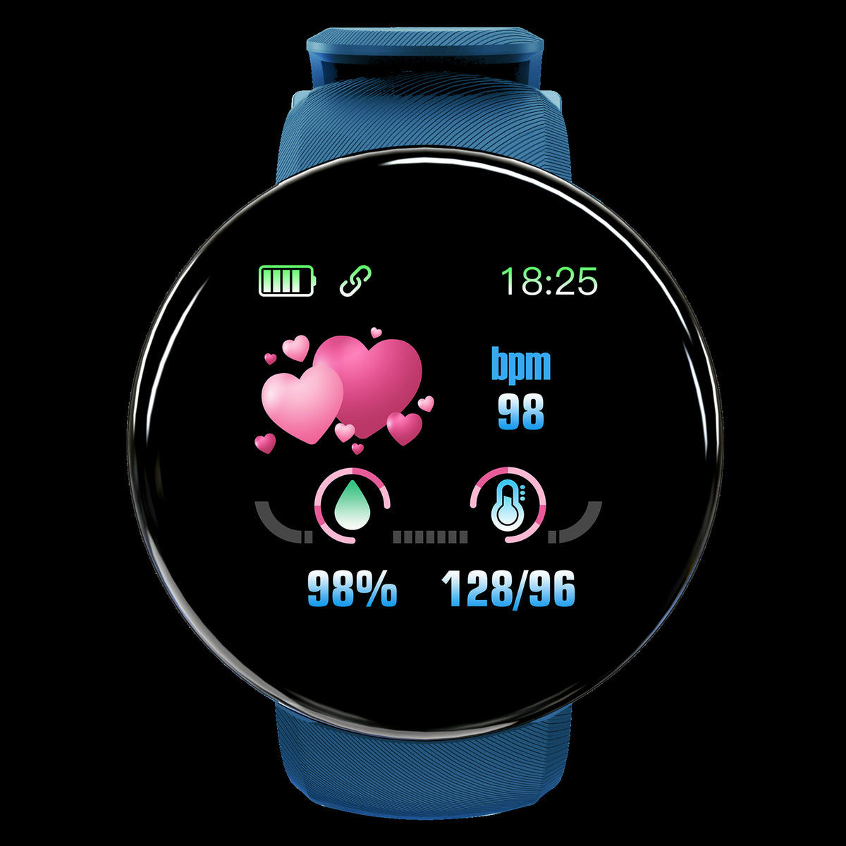 D18 Smart Bracelet Color Round Screen Heart Rate Blood Pressure Sleep Monitoring Pedometer Sports Encyclopedia Star Smart Watch - American Smart