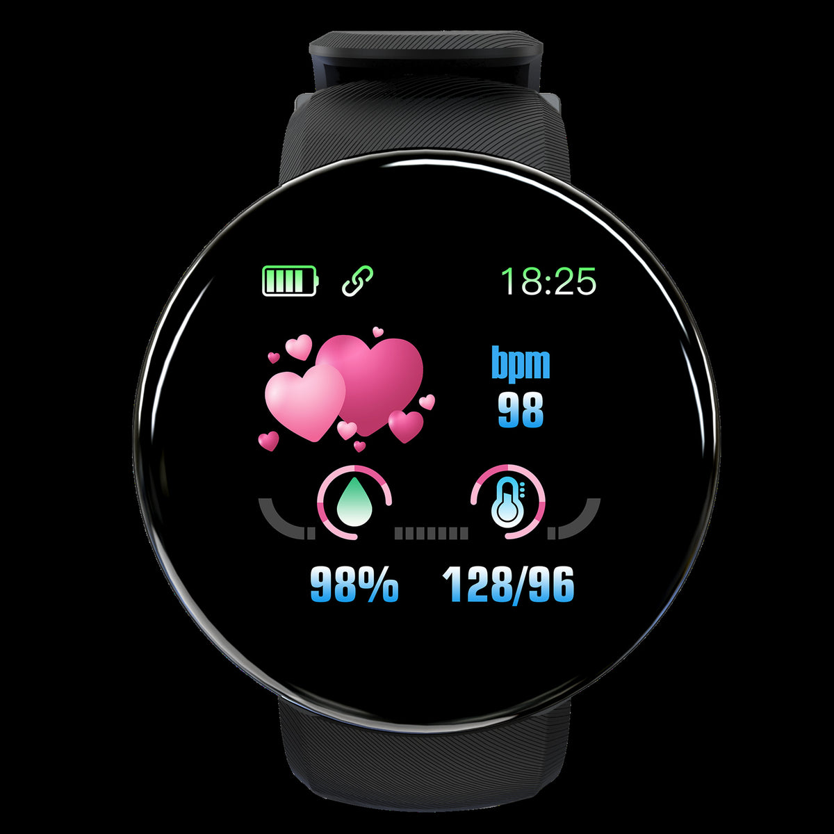 D18 Smart Bracelet Color Round Screen Heart Rate Blood Pressure Sleep Monitoring Pedometer Sports Encyclopedia Star Smart Watch - American Smart