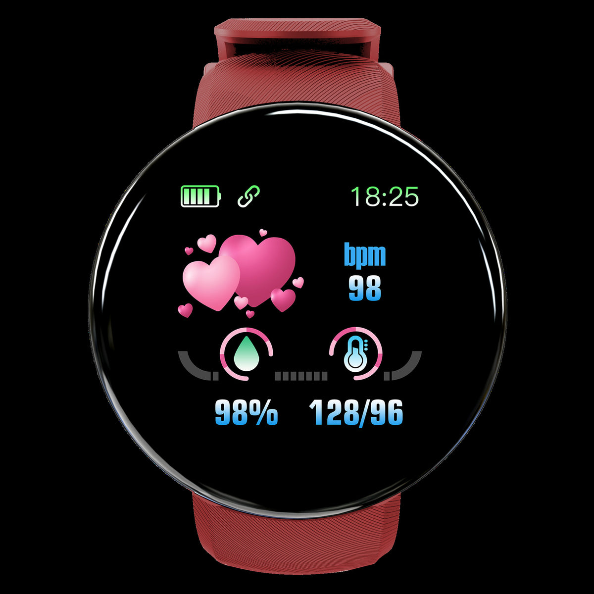 D18 Smart Bracelet Color Round Screen Heart Rate Blood Pressure Sleep Monitoring Pedometer Sports Encyclopedia Star Smart Watch - American Smart
