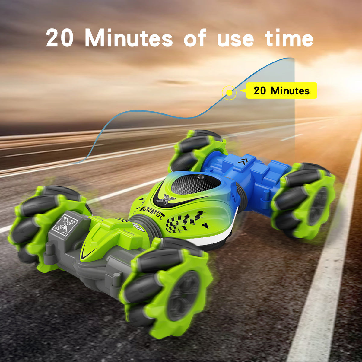 Eprolo induction mini gesture twist car with remote control, stunt climbing toy, and double-sided design for remote control car fun.