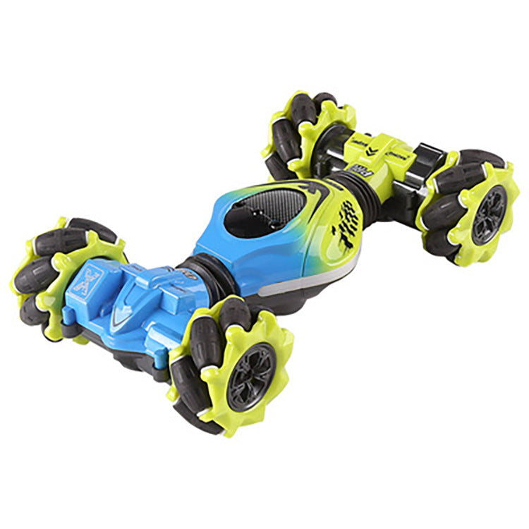 Eprolo induction mini gesture twist remote control car with stunt climbing capabilities, shown in action with dual-sided design.