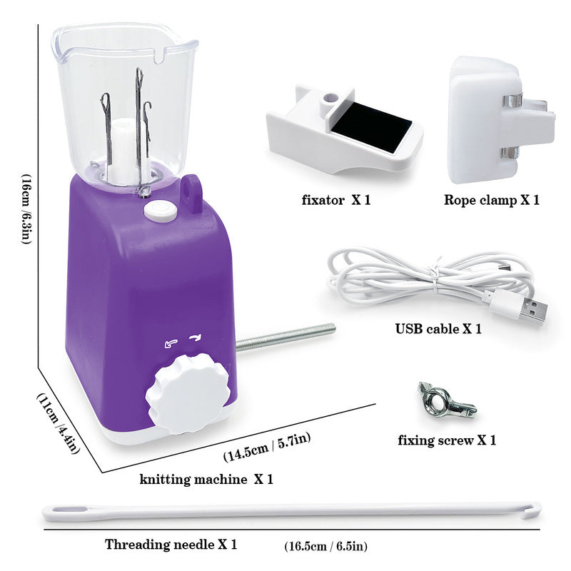 Electric Auto Knitting Machine | USB Portable DIY Crochet & Knitting Helper Tool for Braiding, Yarn Craft Accessories - American Smart