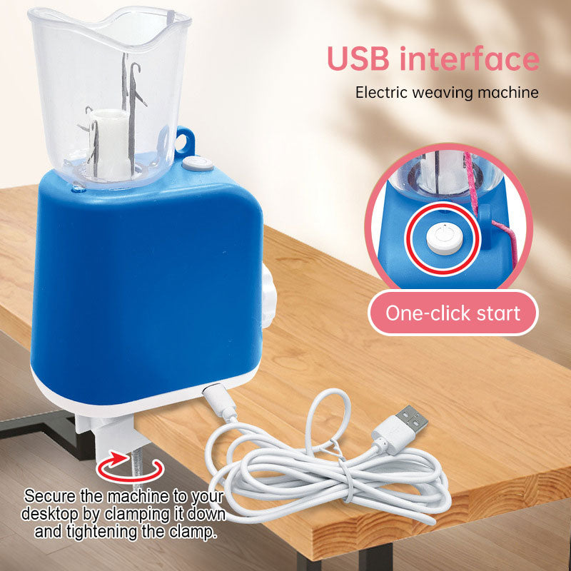 Electric Auto Knitting Machine | USB Portable DIY Crochet & Knitting Helper Tool for Braiding, Yarn Craft Accessories - American Smart