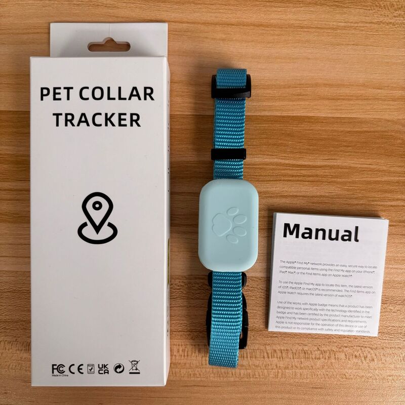eprolo GPS pet tracker collar with waterproof design, activity alert, long-range tracking, and Apple Find My compatibility.
