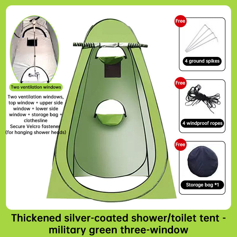 Portable privacy tent by eprolo, designed for outdoor shower and toilet use, featuring a pop-up design for camping and outdoor privacy.