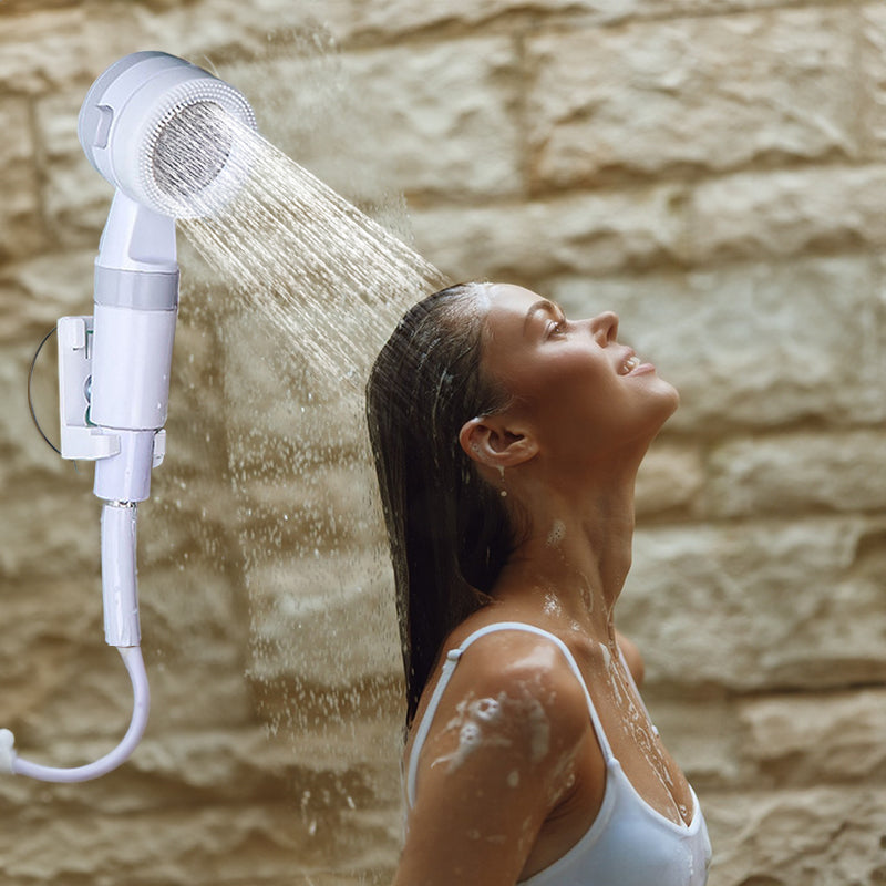 eprolo upgraded rechargeable electric camping shower pump with smart digital display and compact design for outdoor use