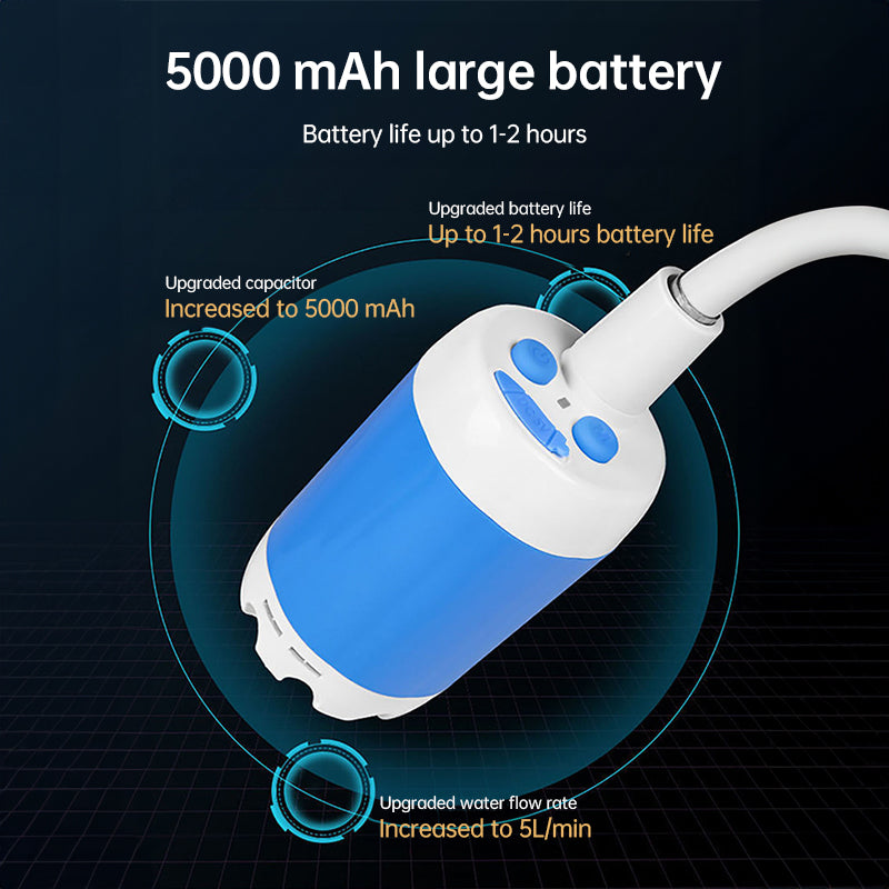 eprolo upgraded rechargeable electric camping shower pump with digital display and portable design for outdoor use