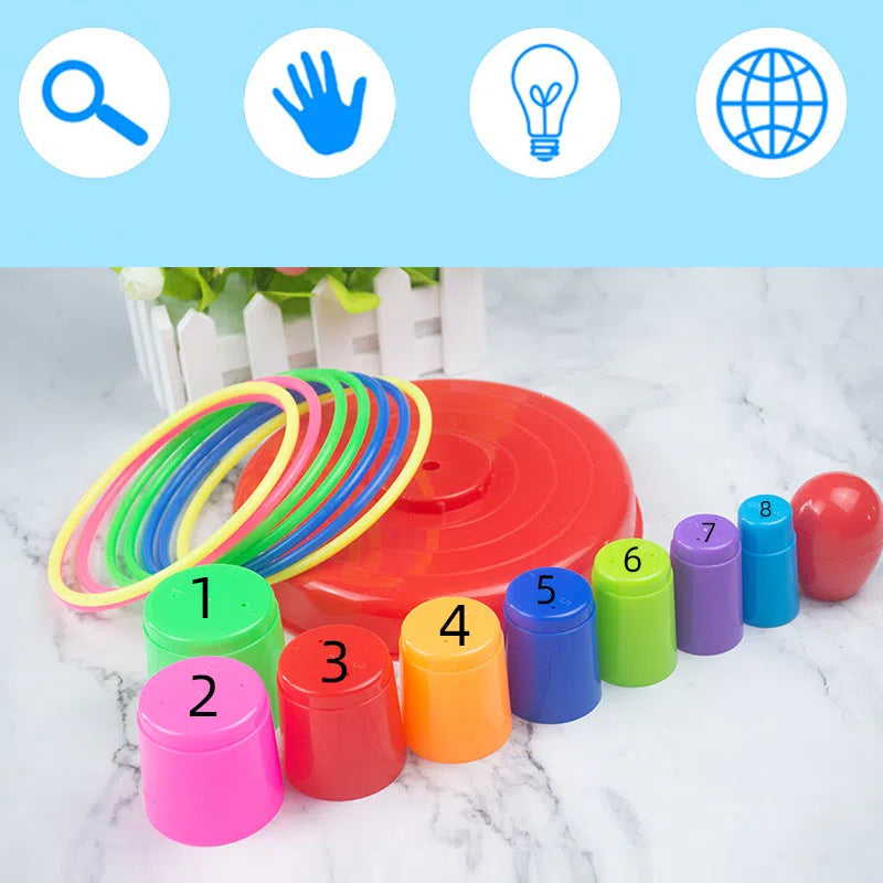 Creative Stacking Music Set Circle Toy Large Parent Child Throwing Ring Children's Stress Relieving Toy - American Smart