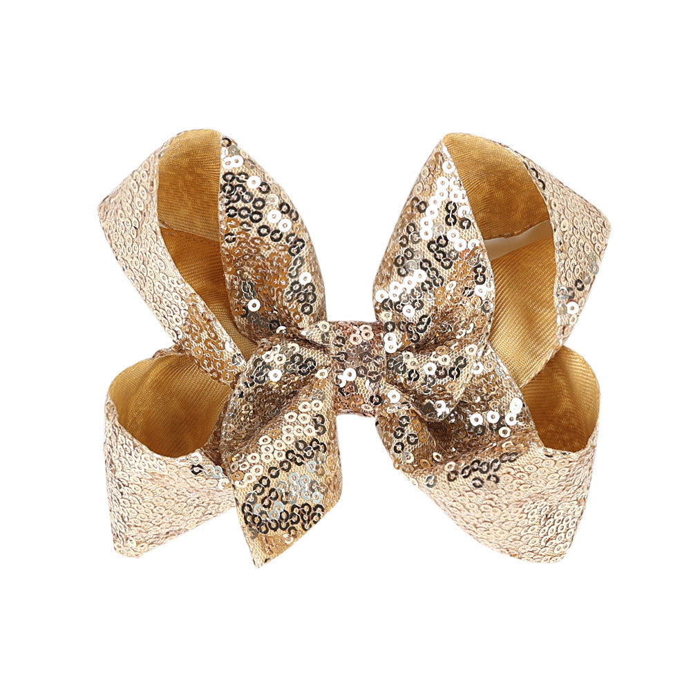 Children's Rhinestone Butterfly Hair Clip Solid Color Girl Sequin Hairpin 5 Inches - American Smart