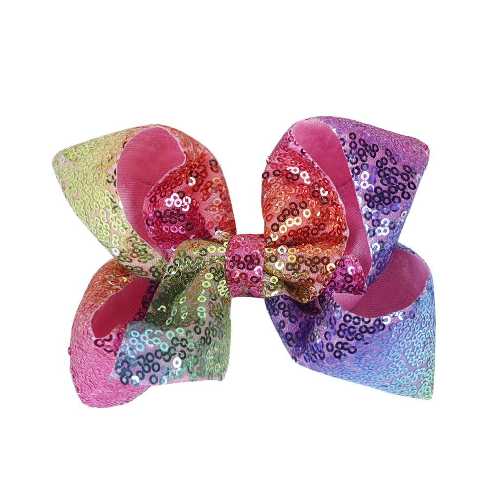 Children's Rhinestone Butterfly Hair Clip Solid Color Girl Sequin Hairpin 5 Inches - American Smart