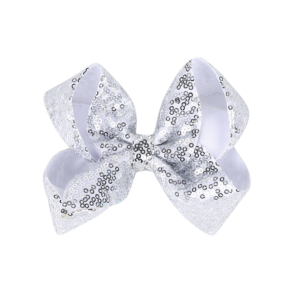 Children's Rhinestone Butterfly Hair Clip Solid Color Girl Sequin Hairpin 5 Inches - American Smart