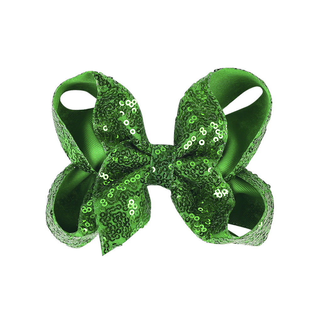 Children's Rhinestone Butterfly Hair Clip Solid Color Girl Sequin Hairpin 5 Inches - American Smart