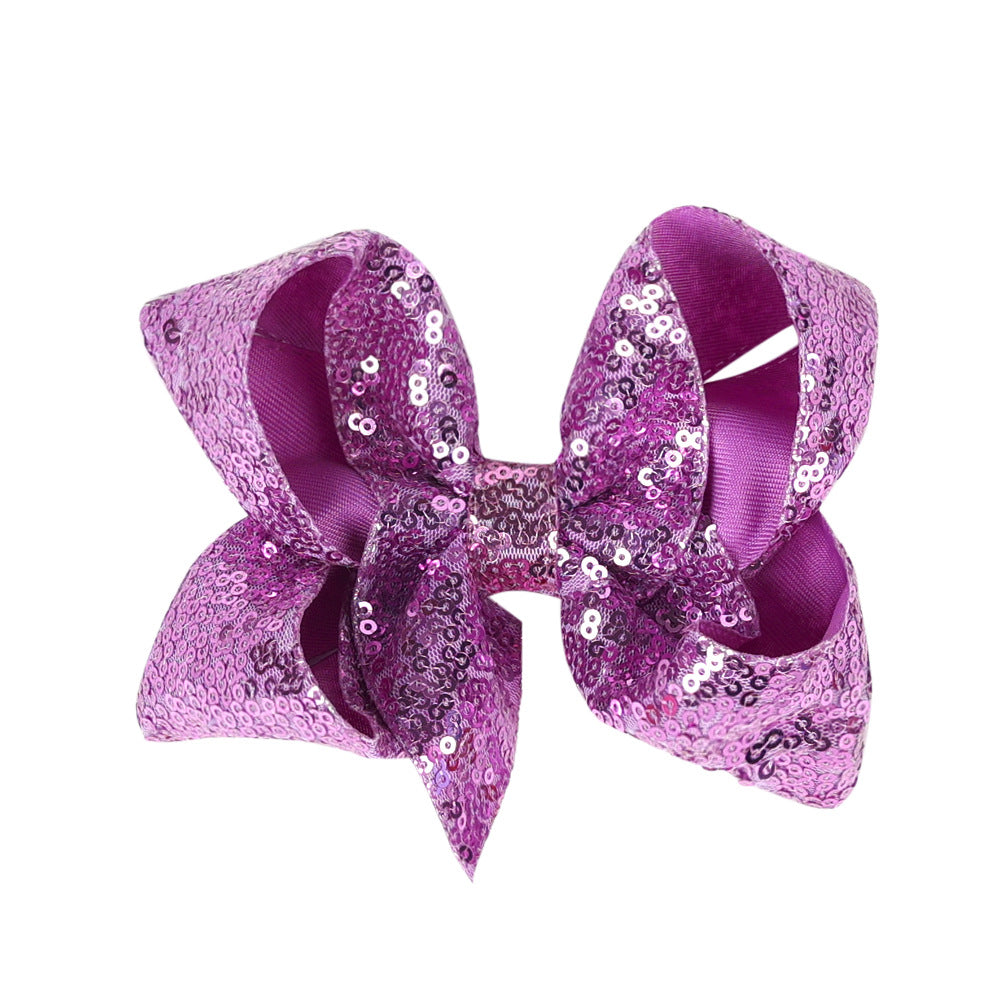 Children's Rhinestone Butterfly Hair Clip Solid Color Girl Sequin Hairpin 5 Inches - American Smart
