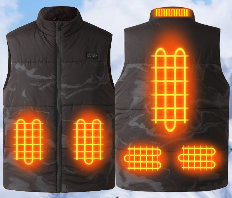 Eprolo intelligent camouflage heating vest with USB power, adjustable warmth, cold protection, and vest clip for outdoor winter wear