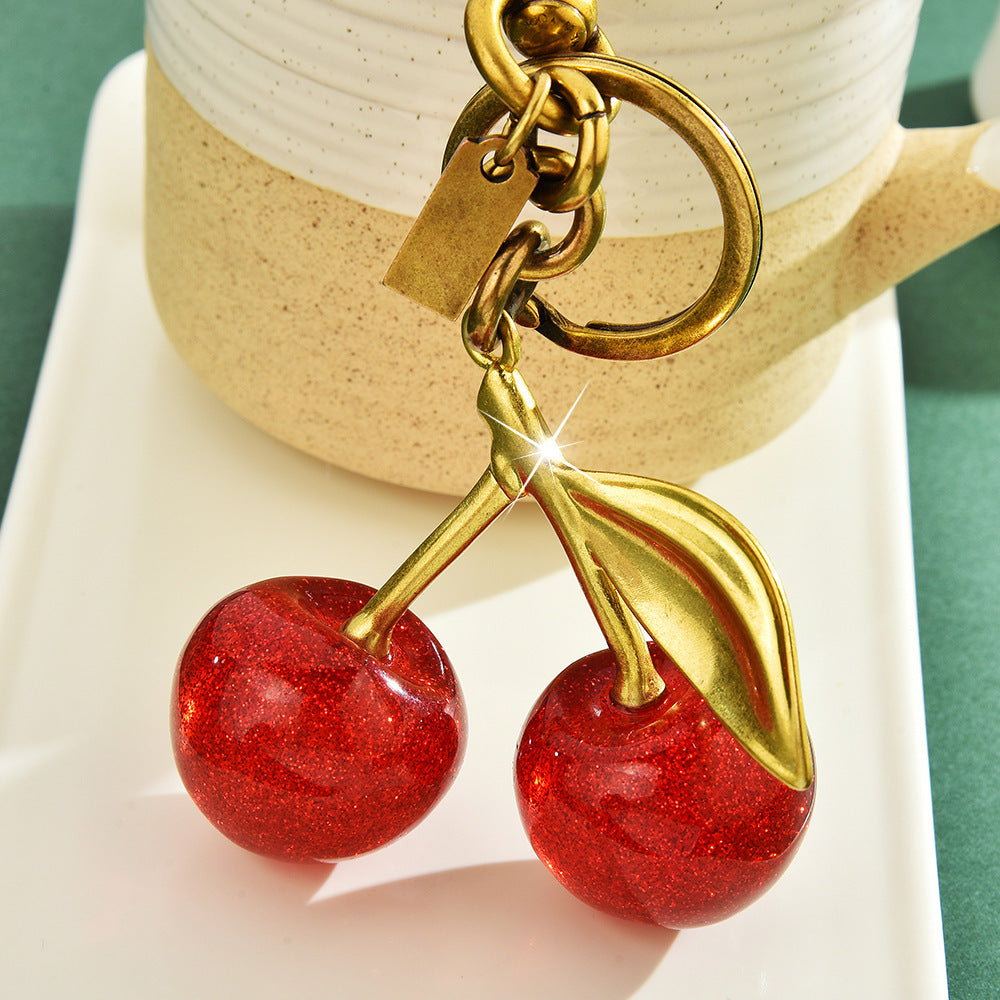 Cherry keychain bag pendant accessory exquisite charm - American Smart