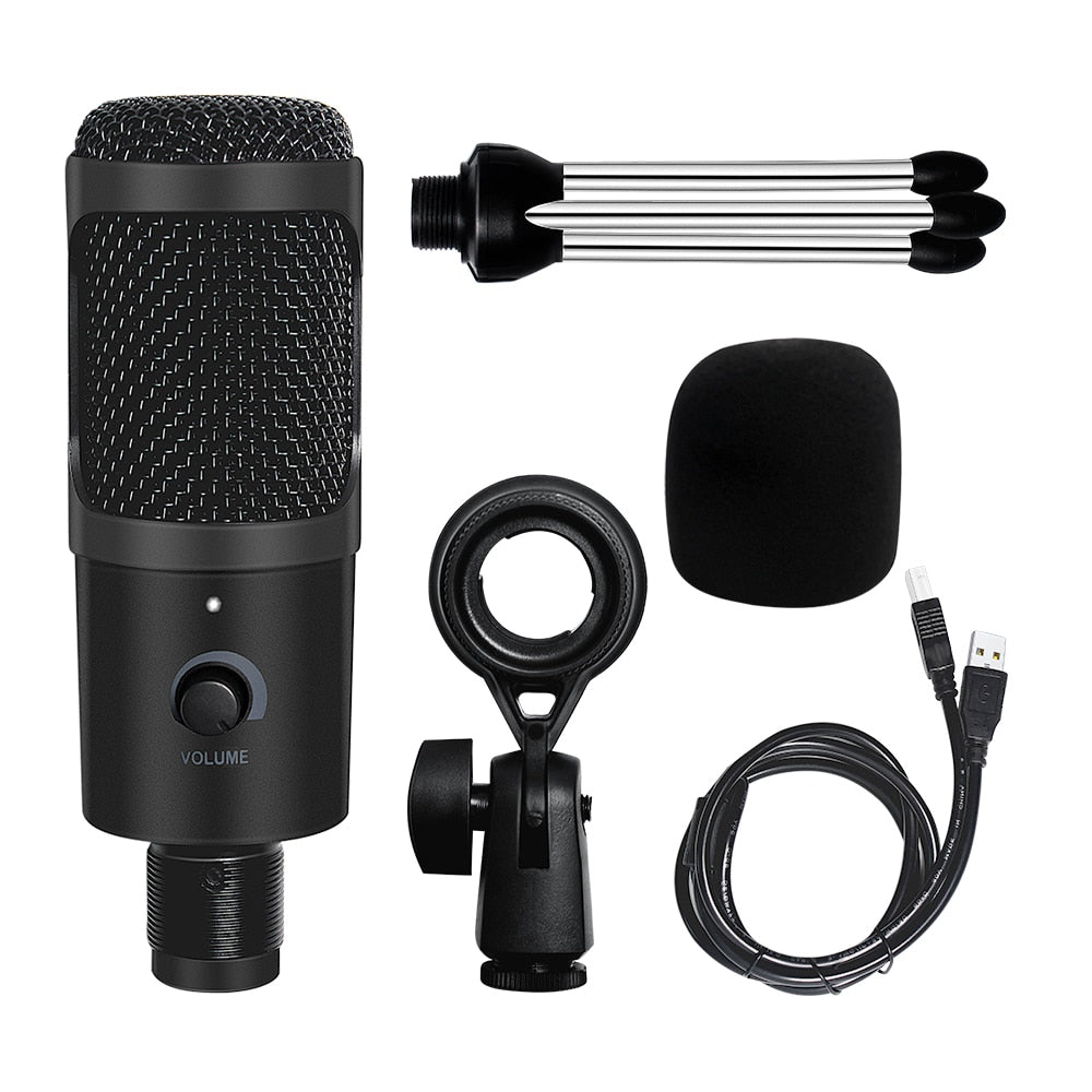 eprolo professional USB condenser microphone for PC and laptop, ideal for singing, streaming, gaming, and studio recording.