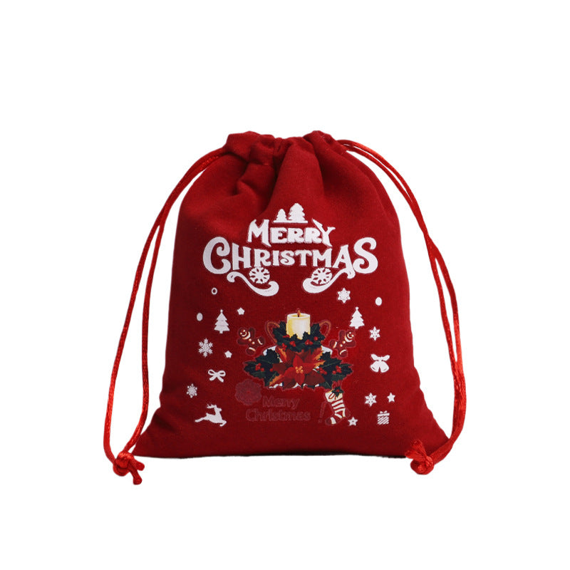 Christmas Gift Velvet/linen Drawstring Bags Bracelet Jewelry Candy Packaging Bags - American Smart