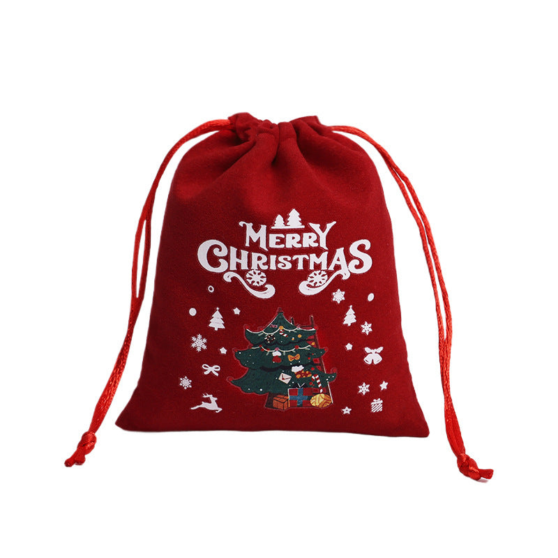 Christmas Gift Velvet/linen Drawstring Bags Bracelet Jewelry Candy Packaging Bags - American Smart