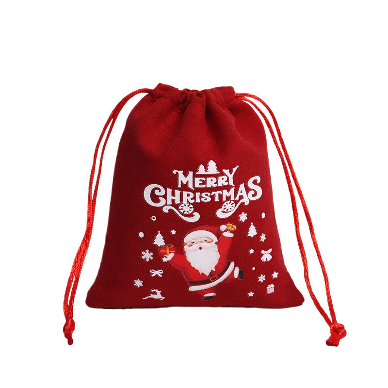 Christmas Gift Velvet/linen Drawstring Bags Bracelet Jewelry Candy Packaging Bags - American Smart