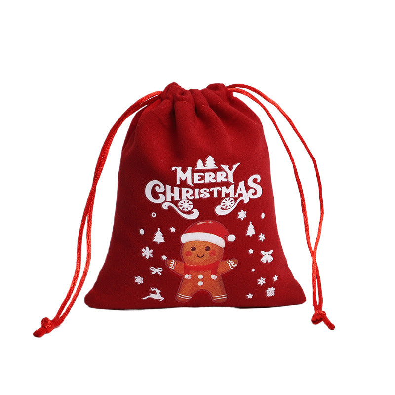 Christmas Gift Velvet/linen Drawstring Bags Bracelet Jewelry Candy Packaging Bags - American Smart