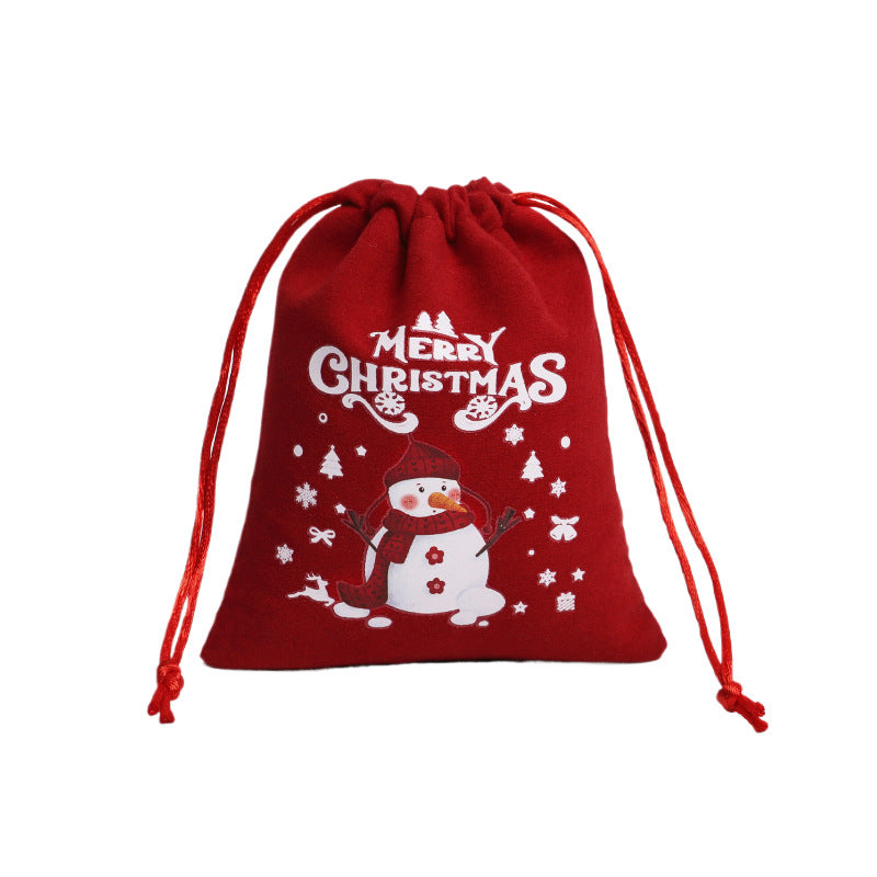 Christmas Gift Velvet/linen Drawstring Bags Bracelet Jewelry Candy Packaging Bags - American Smart