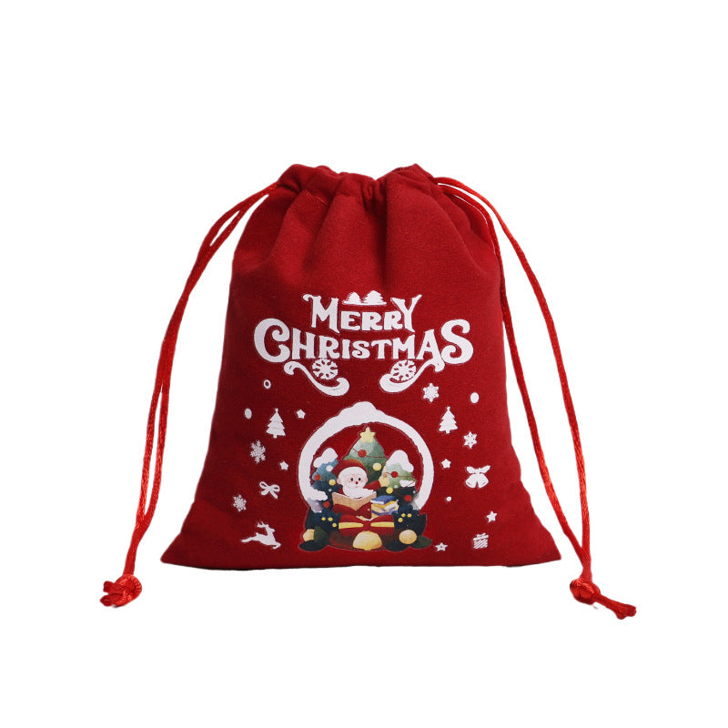 Christmas Gift Velvet/linen Drawstring Bags Bracelet Jewelry Candy Packaging Bags - American Smart