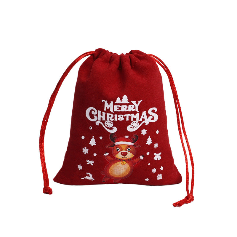 Christmas Gift Velvet/linen Drawstring Bags Bracelet Jewelry Candy Packaging Bags - American Smart