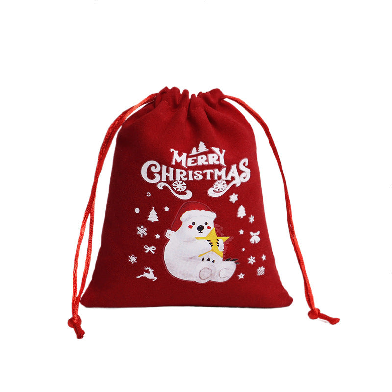 Christmas Gift Velvet/linen Drawstring Bags Bracelet Jewelry Candy Packaging Bags - American Smart