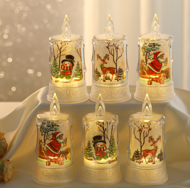 Christmas led electronic candle light Christmas snowman elk decoration luminous night light atmosphere light ornaments - American Smart