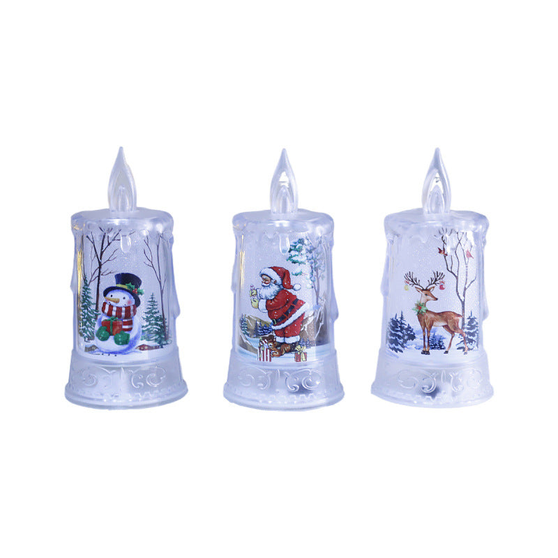 Christmas led electronic candle light Christmas snowman elk decoration luminous night light atmosphere light ornaments - American Smart