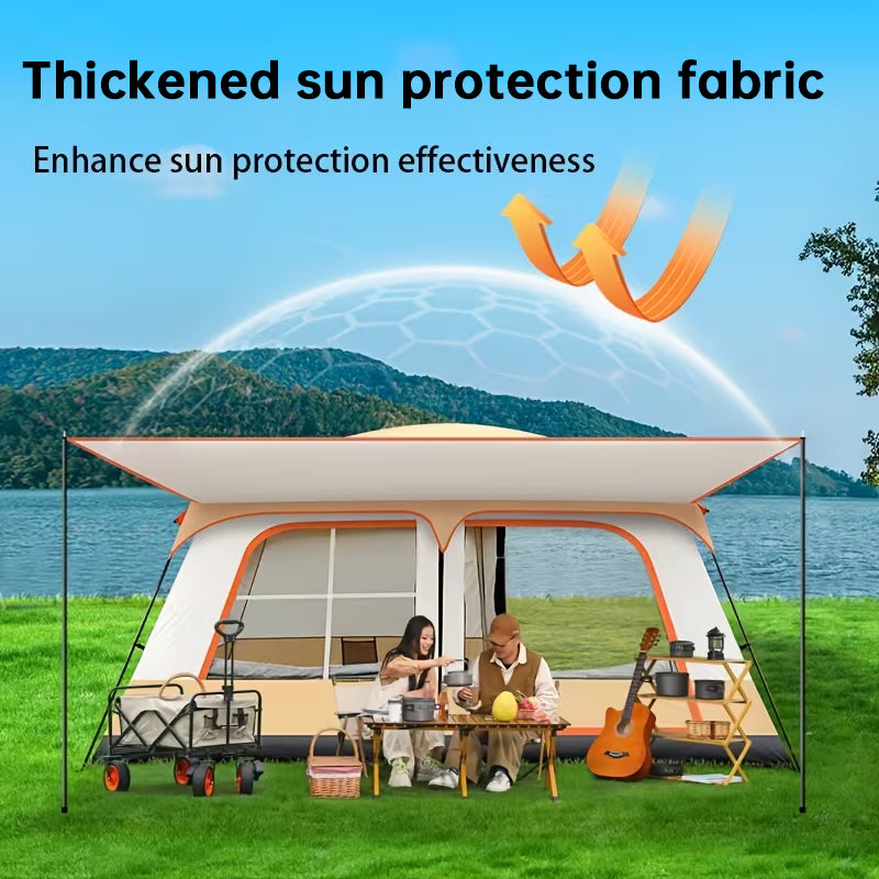 eprolo 4-6 person waterproof family camping tent set up outdoors with carry bag, suitable for car camping adventures