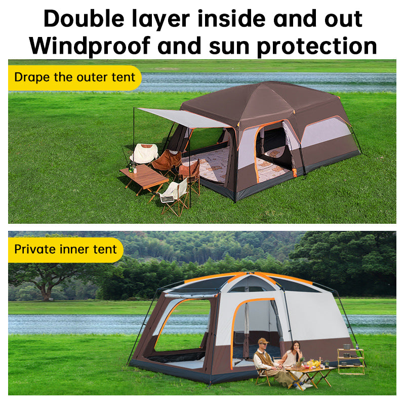 Eprolo waterproof family camping tent for 4-6 people, portable with carry bag, ideal for car camping adventures.