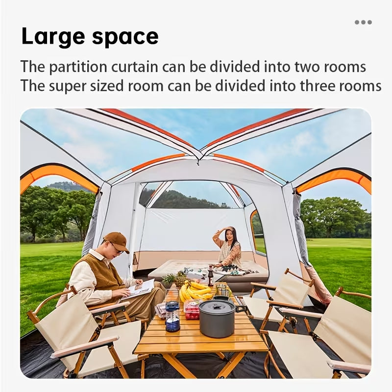 Eprolo 4-6 person waterproof family camping tent set up with carry bag, ideal for car camping adventures outdoors.