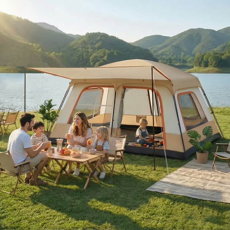 eprolo 4-6 person family camping tent, waterproof portable tent with carry bag, suitable for car camping adventures