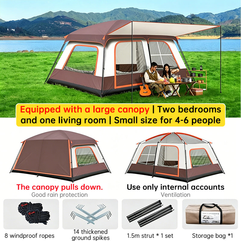 eprolo 4-6 person waterproof family camping tent with carry bag, suitable for car camping and outdoor adventures