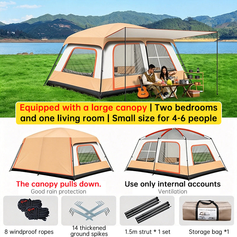 eprolo 4-6 person waterproof family camping tent with carry bag, suitable for car camping and outdoor adventures