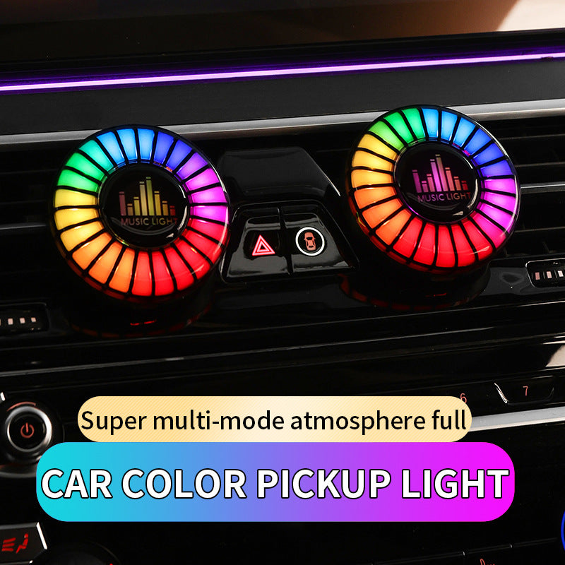 Car aromatherapy air outlet atmosphere light Car sound pickup light Car perfume voice-controlled rhythm light - American Smart