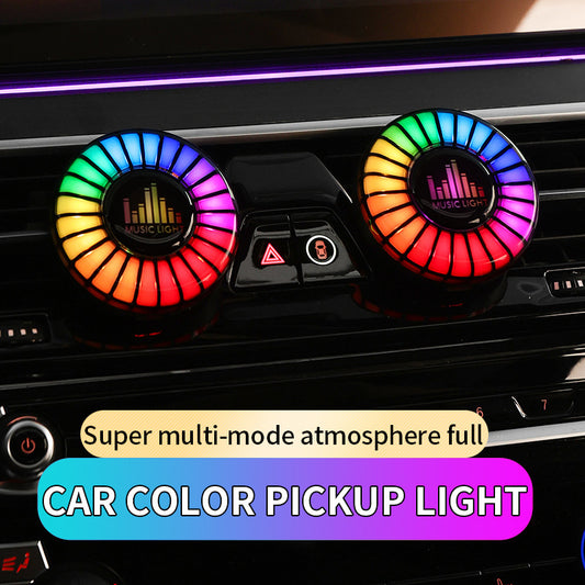 Car aromatherapy air outlet atmosphere light Car sound pickup light Car perfume voice-controlled rhythm light - American Smart